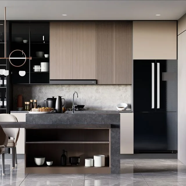 Premium wood veneers, natural oak, marble and cabinet finish samples